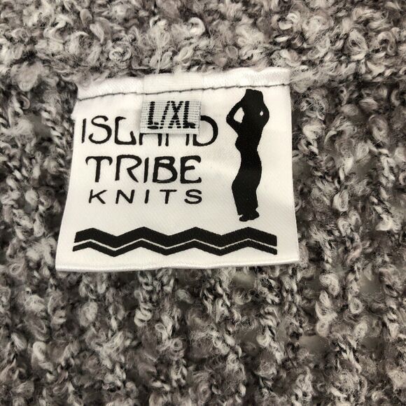 Island Tribe Knits LS Sweater Open Front Cardigan Knit Neutral L/XL - Picture 10 of 11